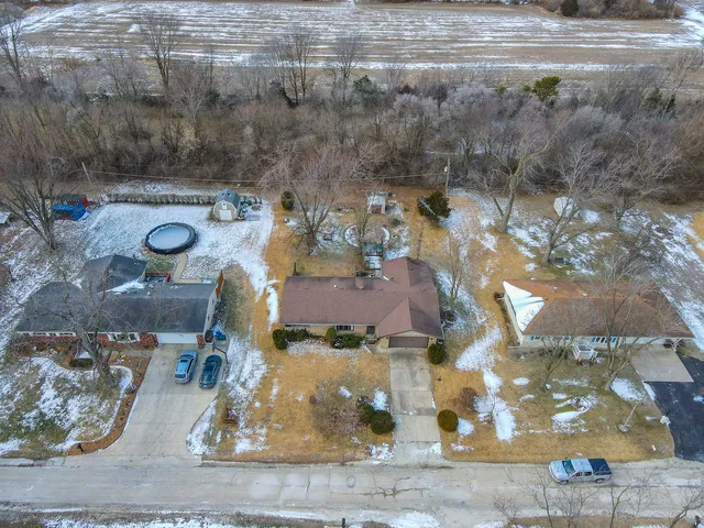 an aerial view of a house