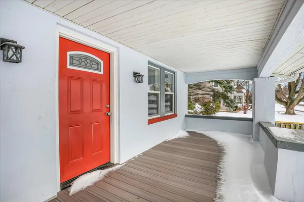 a front view of a house with entryway