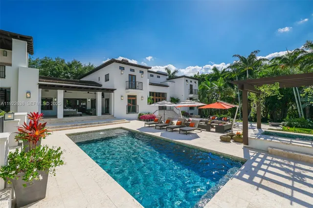 a front view of a house with patio