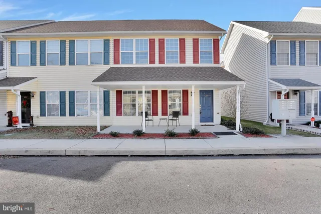 a front view of multiple houses