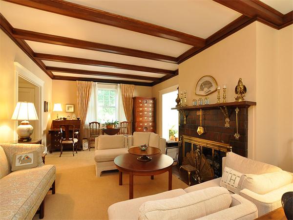 14 Amory Street Brookline, MA 02446 - Photo 4 of 25 a living room with furniture and a fireplace
