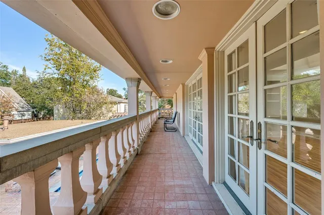 a view of a city from a balcony