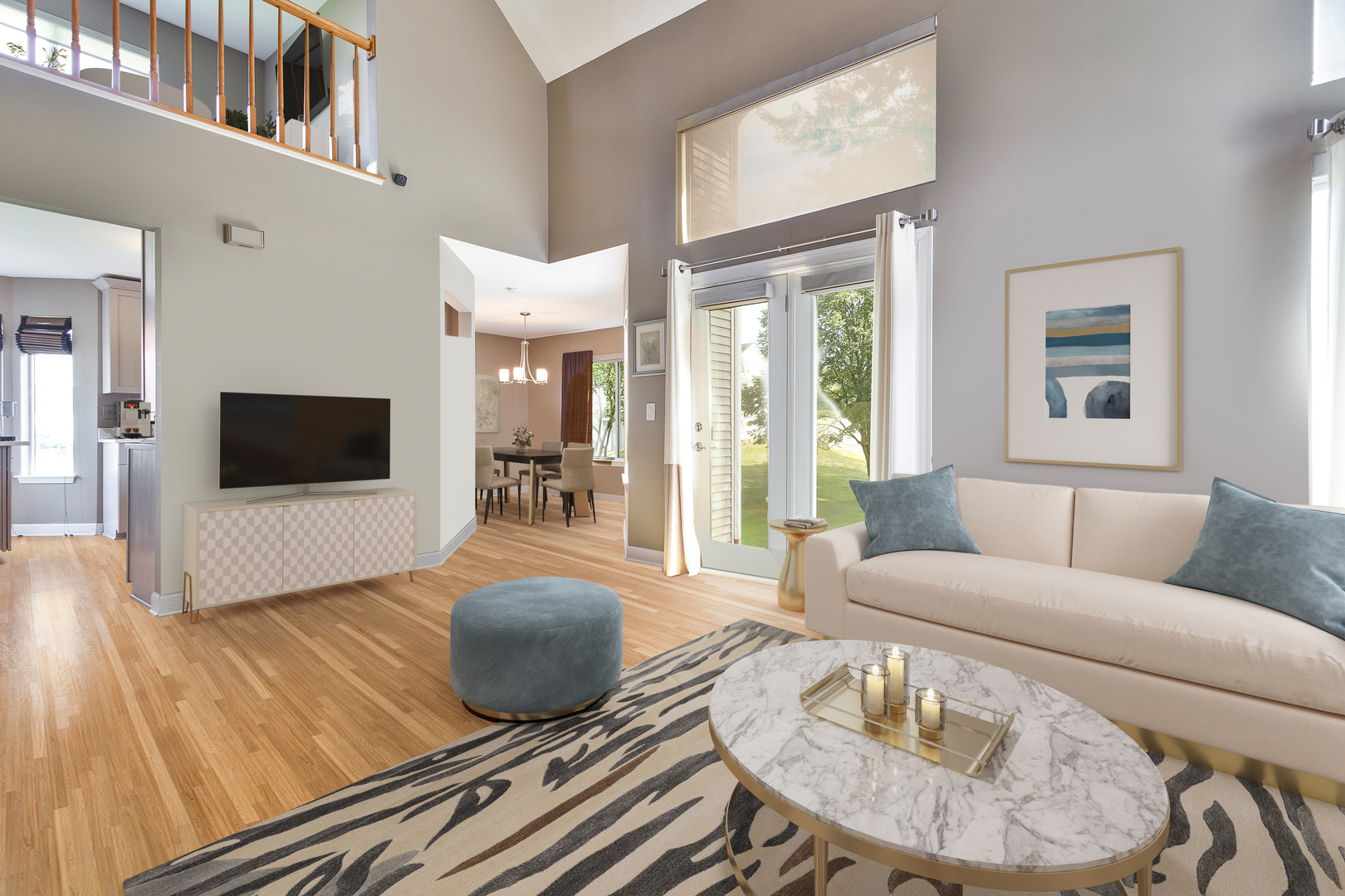 438 Harvard Lane Bartlett, IL 60103 - Photo 5 of 26 a living room with furniture and a flat screen tv