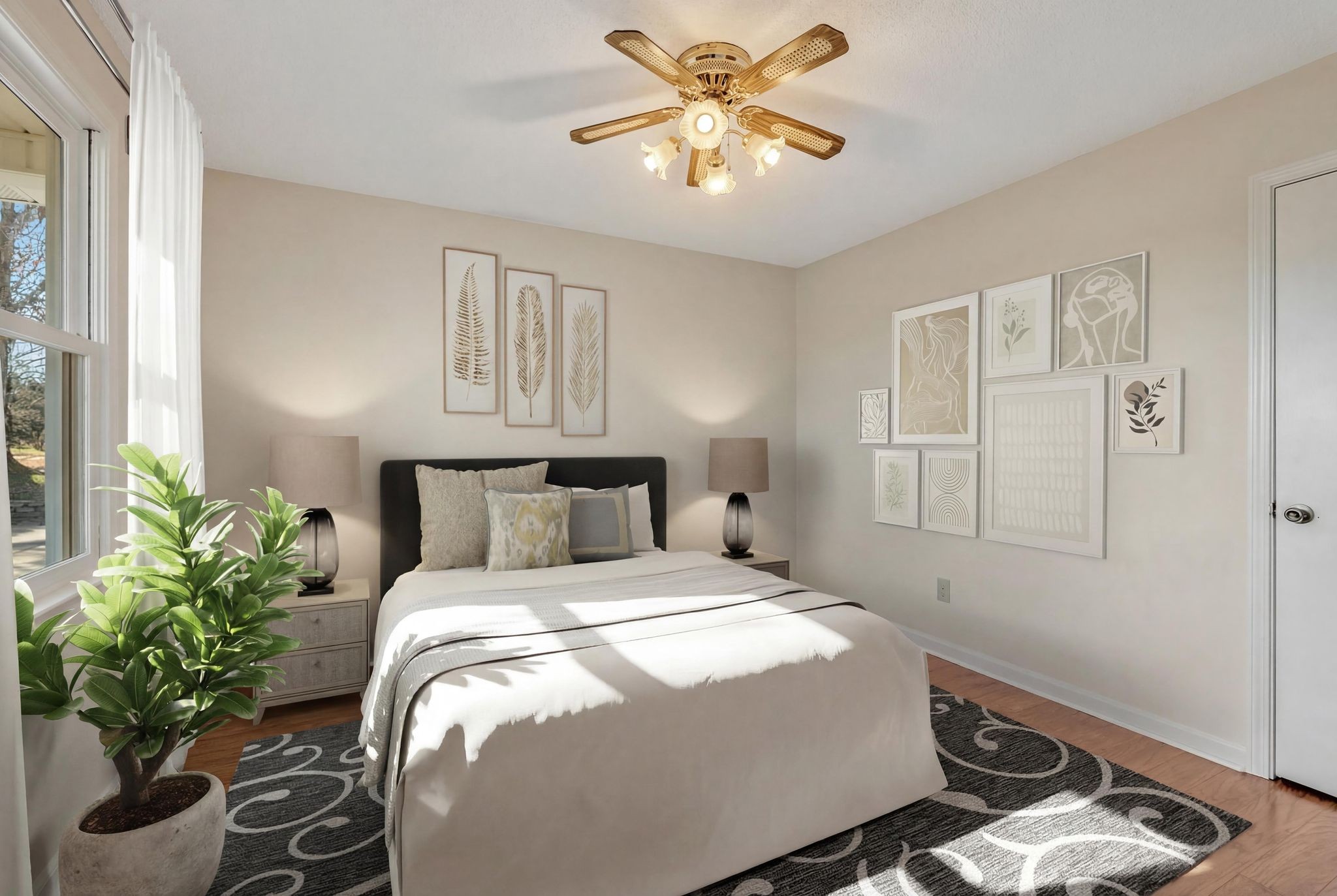 739 Salem Ridge Road Clarksville, TN 37040 - Photo 6 of 22 a bedroom with a bed and a chandelier