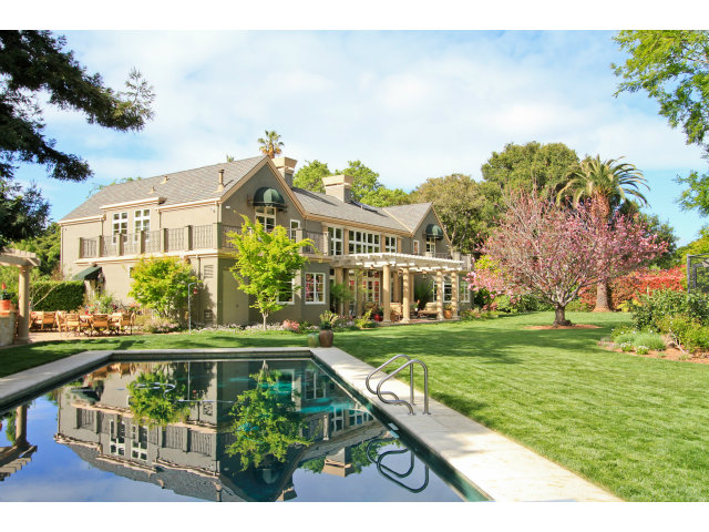 49 Lowery Drive Atherton, CA 94027 - Photo 19 of 25 a front view of a house with a yard