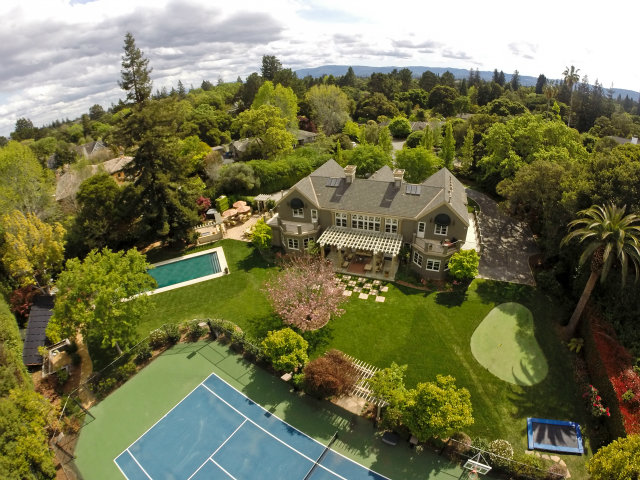 49 Lowery Drive Atherton, CA 94027 - Photo 25 of 25 an aerial view of a house with a garden