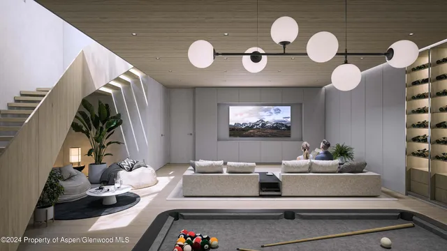 a living room with furniture