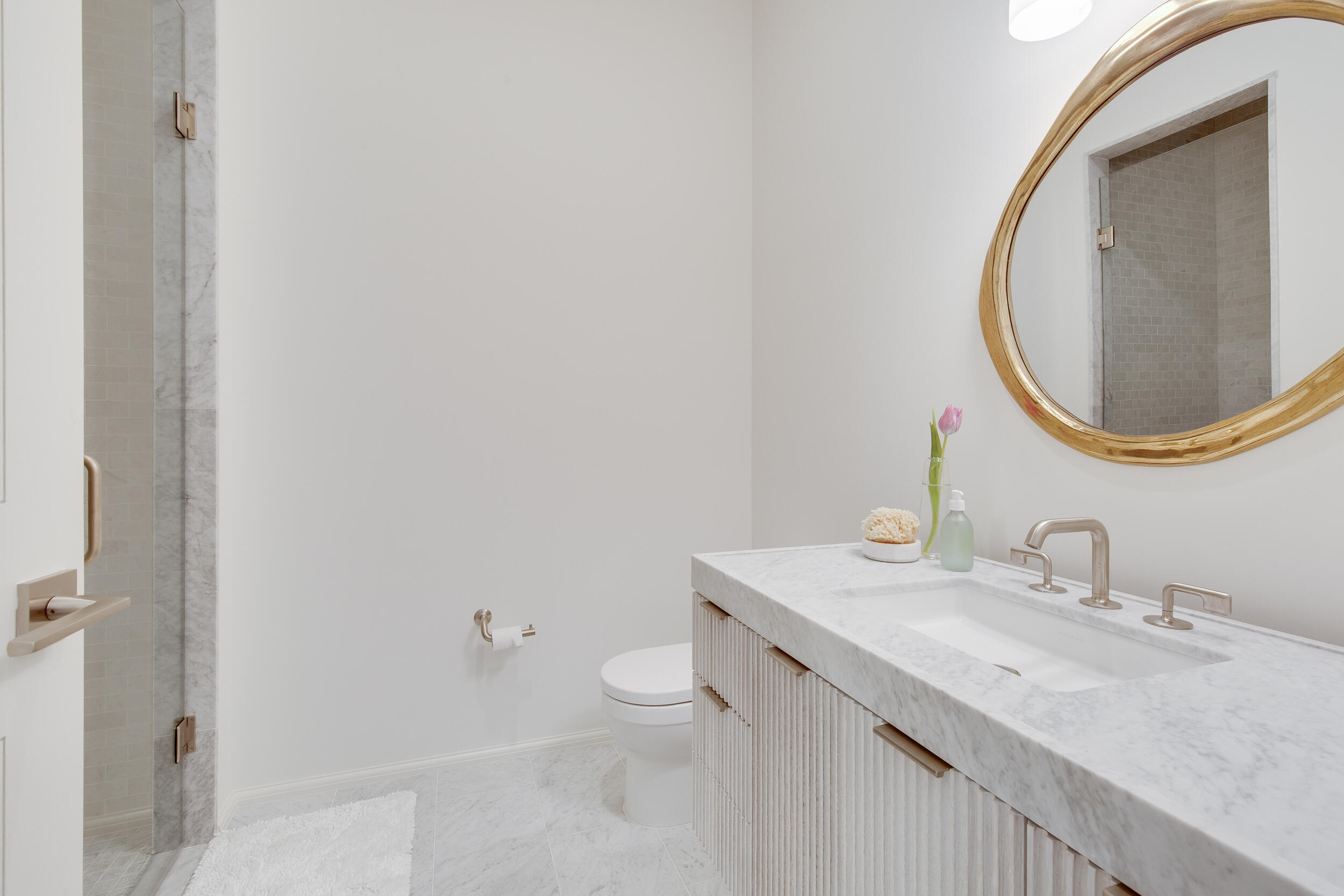 19 Astra Way Inlet Beach, Unit M12 Inlet Beach, FL 32461 - Photo 22 of 34 a bathroom with a granite countertop sink and a mirror