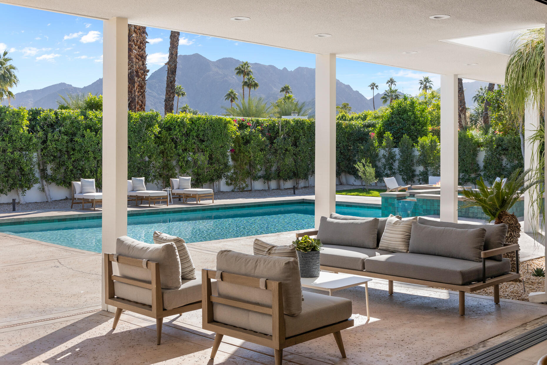 45560 Williams Road Indian Wells, CA 92210 - Photo 10 of 60 a view of a patio with couches and table with garden view