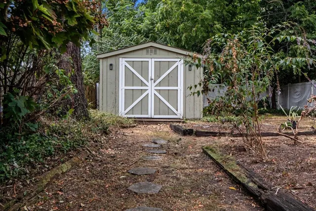 a backyard of a house