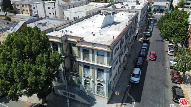 an aerial view of multi story residential apartment building