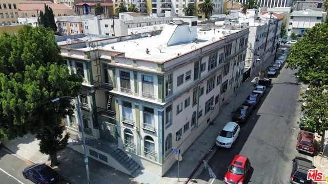 a view of city with tall buildings