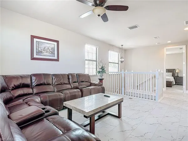 a living room with furniture