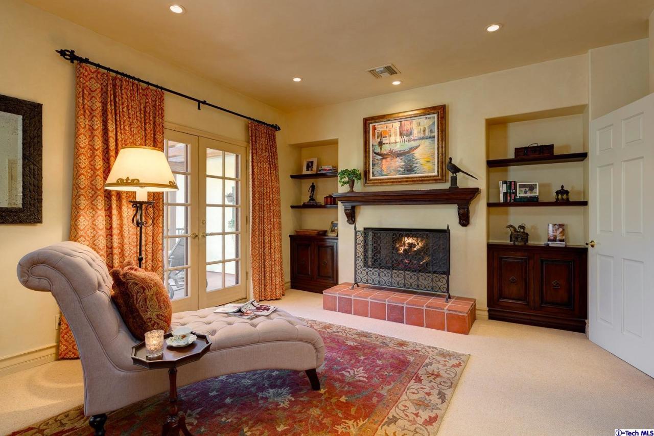 Undisclosed Address Pasadena, CA 91103 - Photo 41 of 80 a living room with furniture a window and a fireplace