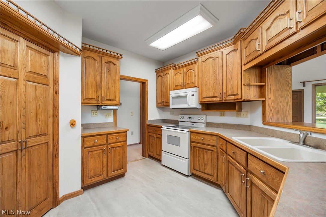 51488 Peck Wadsworth Road Wellington, OH 44090 - Photo 27 of 50 Kitchen featuring wood cabinetry, laminate countertops, and a white double-basin sink