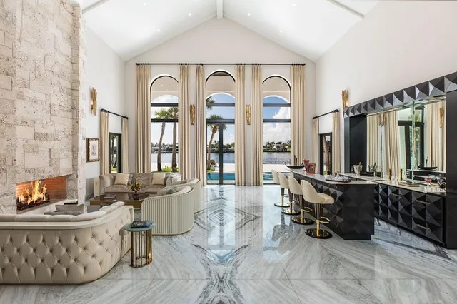 a living room with furniture and window