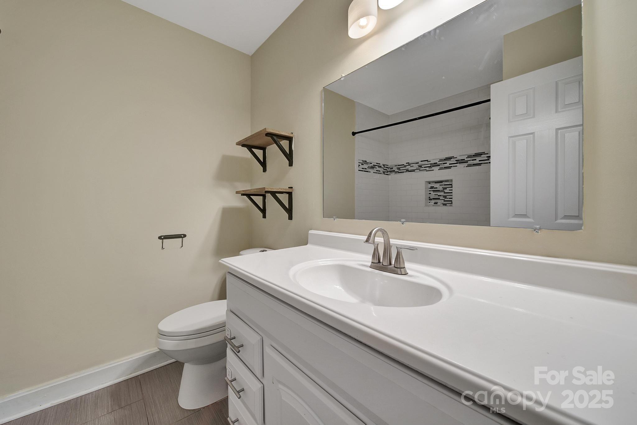 7424 Watercrest Road Charlotte, NC 28210 - Photo 14 of 32 a bathroom with a sink toilet and mirror