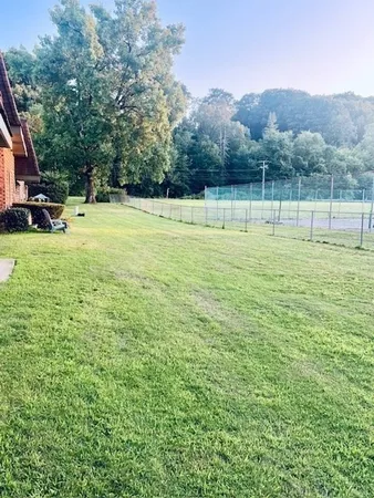 a view of a backyard