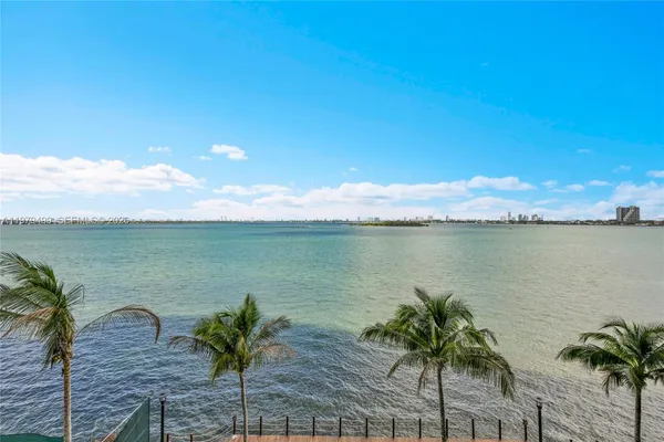 a view of a lake with a beach