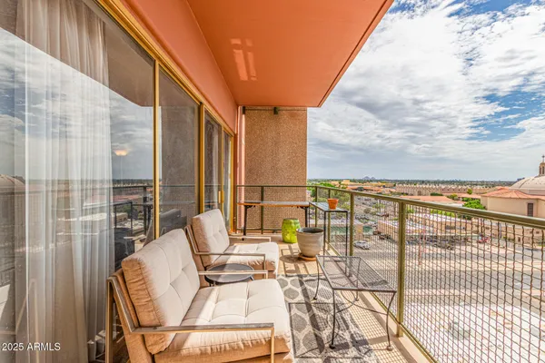 a view of balcony with couch