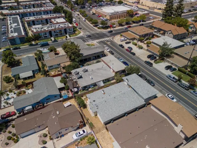 an aerial view of a city