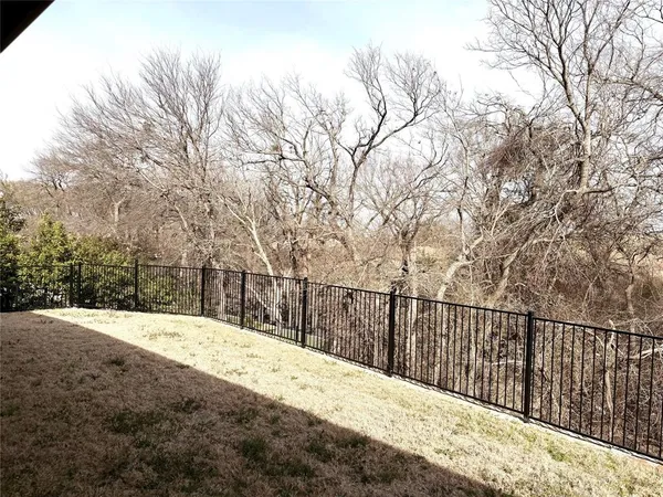 a view of backyard of house