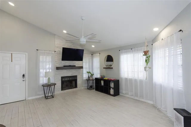 a living room with furniture
