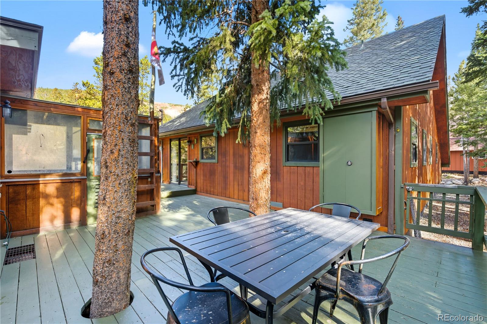 401 Lake Road Idaho Springs, CO 80452 - Photo 32 of 47 a backyard of a house with table and chairs
