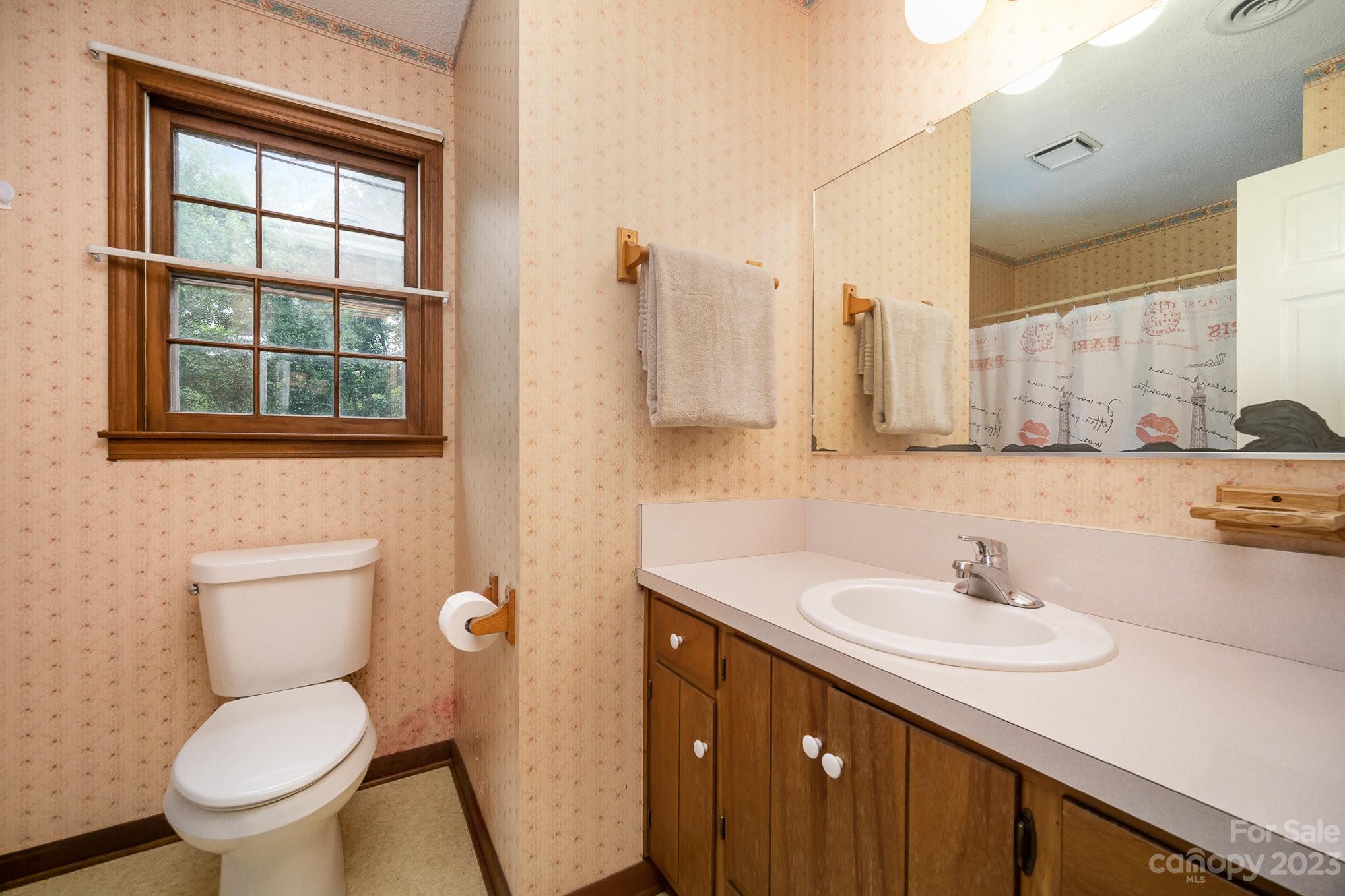 427 Laurel Hills Road Indian Land, SC 29707 - Photo 20 of 32 a bathroom with a granite countertop toilet sink and a mirror