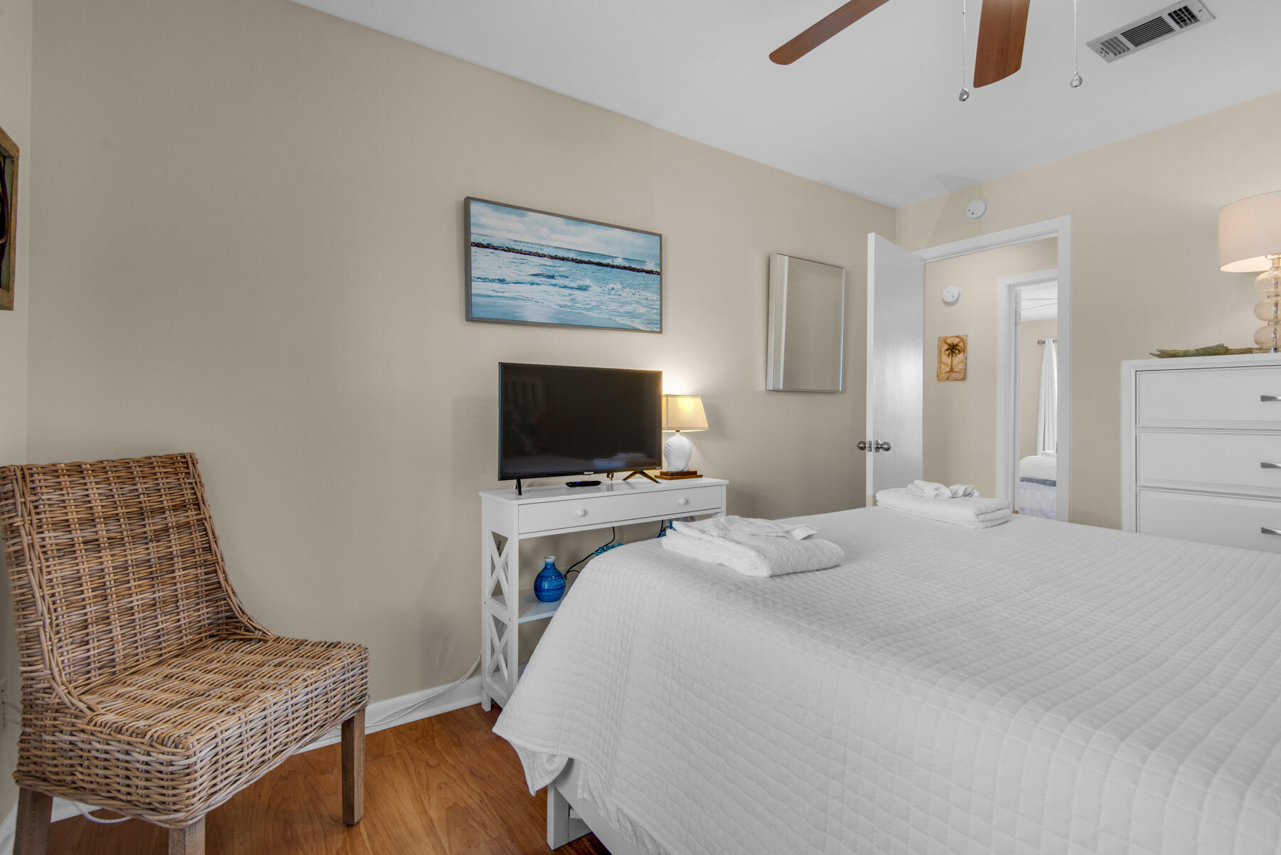3799 East County Highway 30A, Unit E11 Santa Rosa Beach, FL 32459 - Photo 25 of 31 a bedroom with a bed and a television