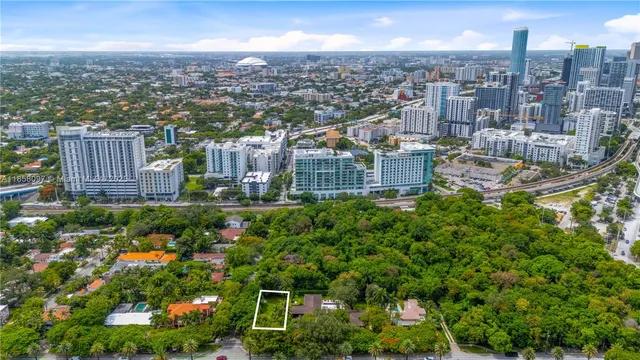 a city view with tall buildings