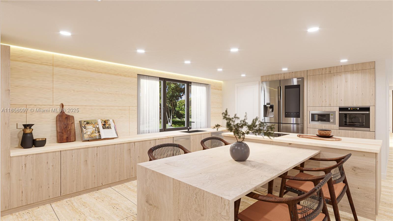 1644 South Miami Avenue Miami, FL 33129 - Photo 5 of 15 a kitchen with a dining table chairs and white appliances