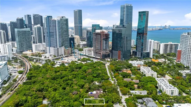 a view of a city with tall buildings
