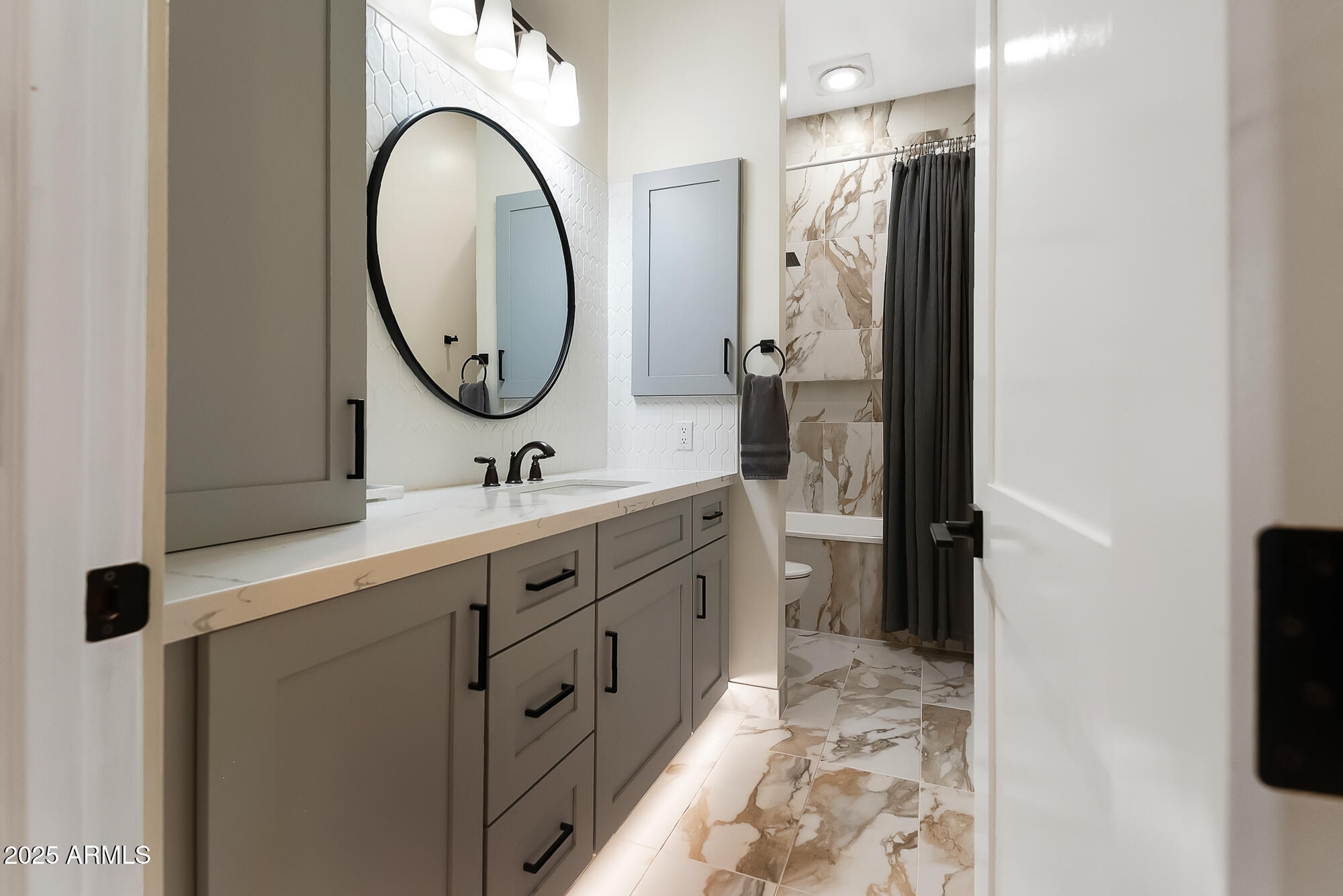 39419 7th Avenue Phoenix, AZ 85086 - Photo 37 of 51 a bathroom with a double vanity sink mirror and shower