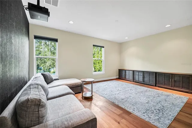 a living room with furniture