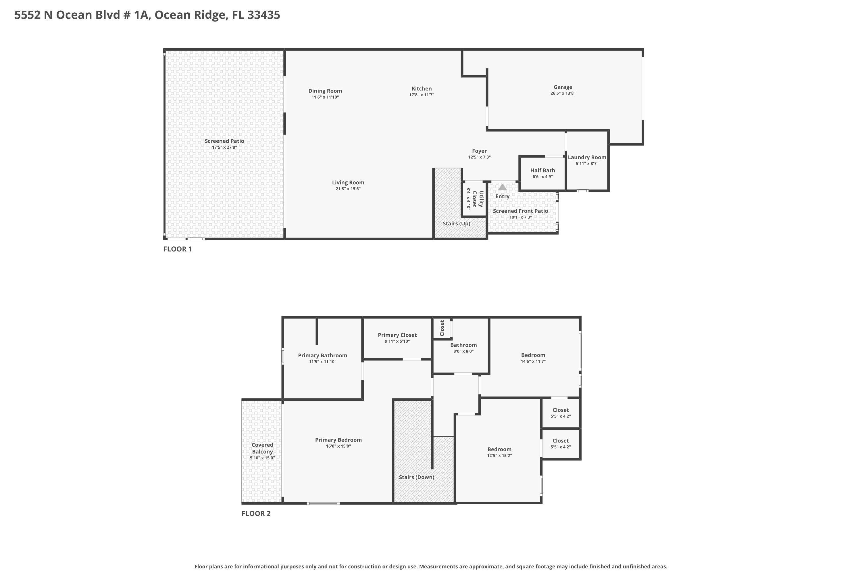 5552 North Ocean Boulevard, Unit 1A Ocean Ridge, FL 33435 - Photo 40 of 40 Floor Plan