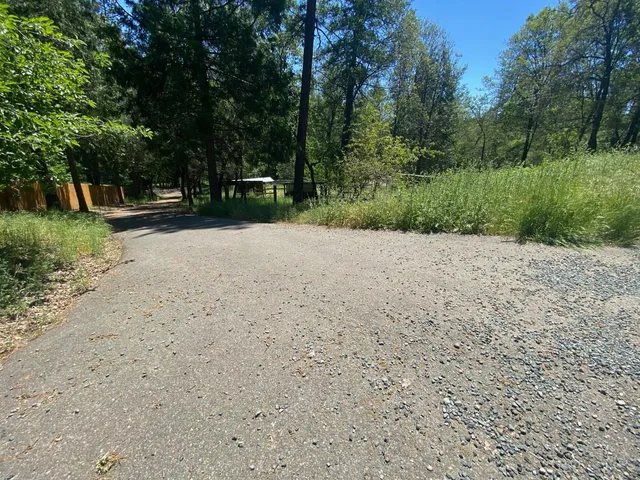 a backyard of a house with lots of green space