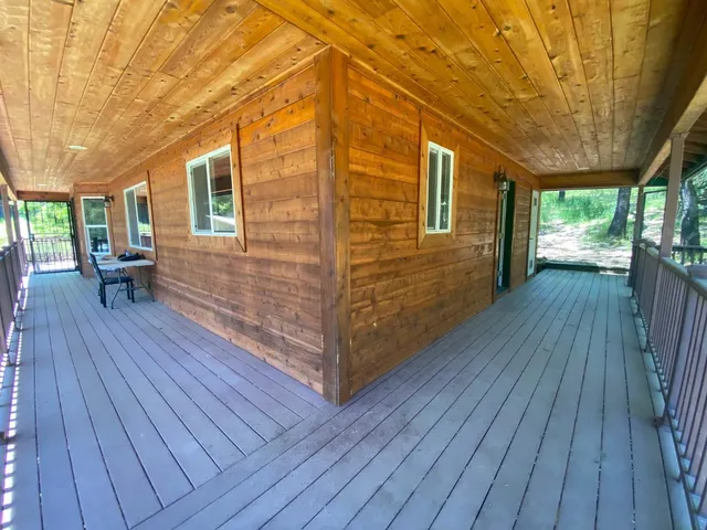 a view of a house with wooden floor