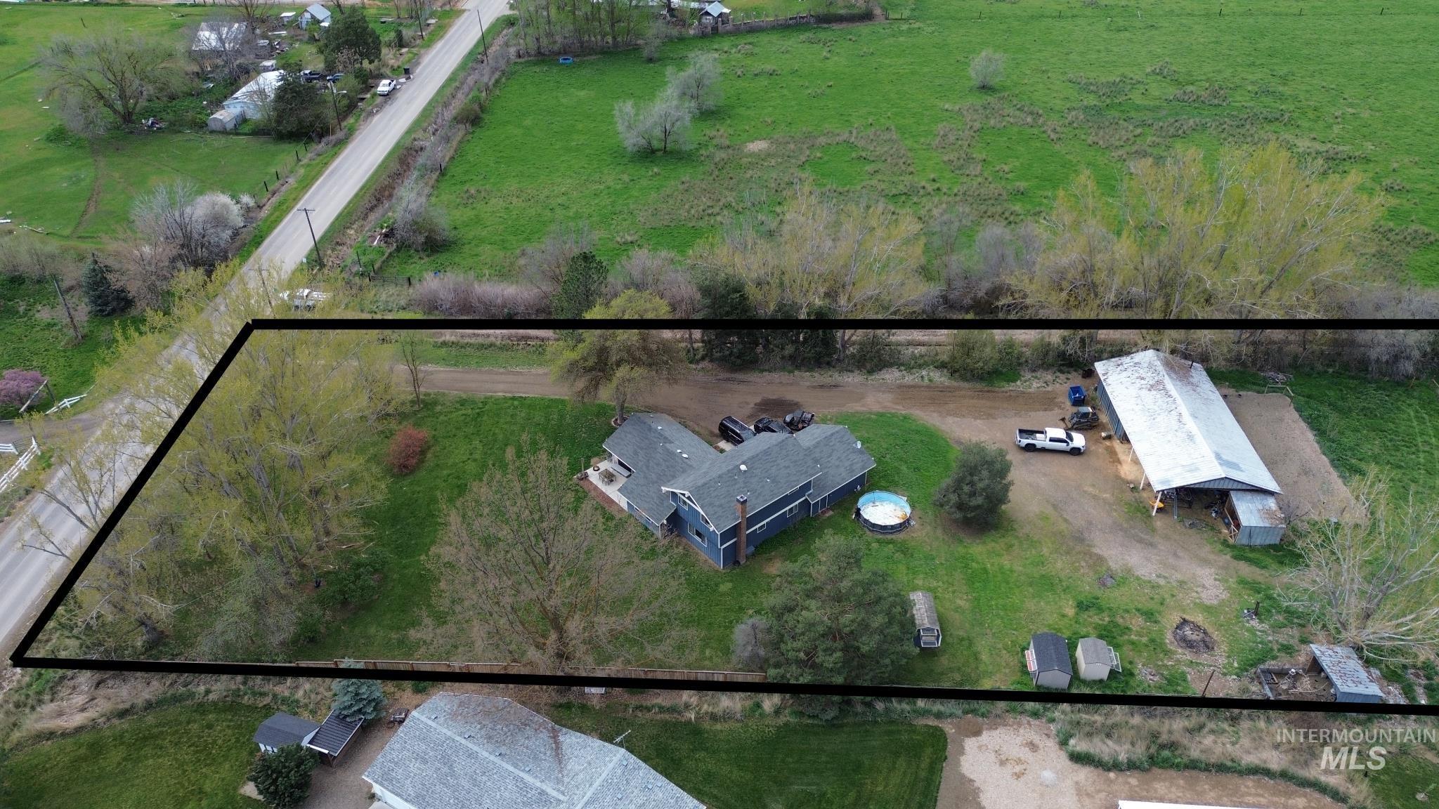 1452 Weiser River Road Weiser, ID 83672 - Photo 39 of 40 Aerial view of sparsely populated area featuring property boundaries highlighted
