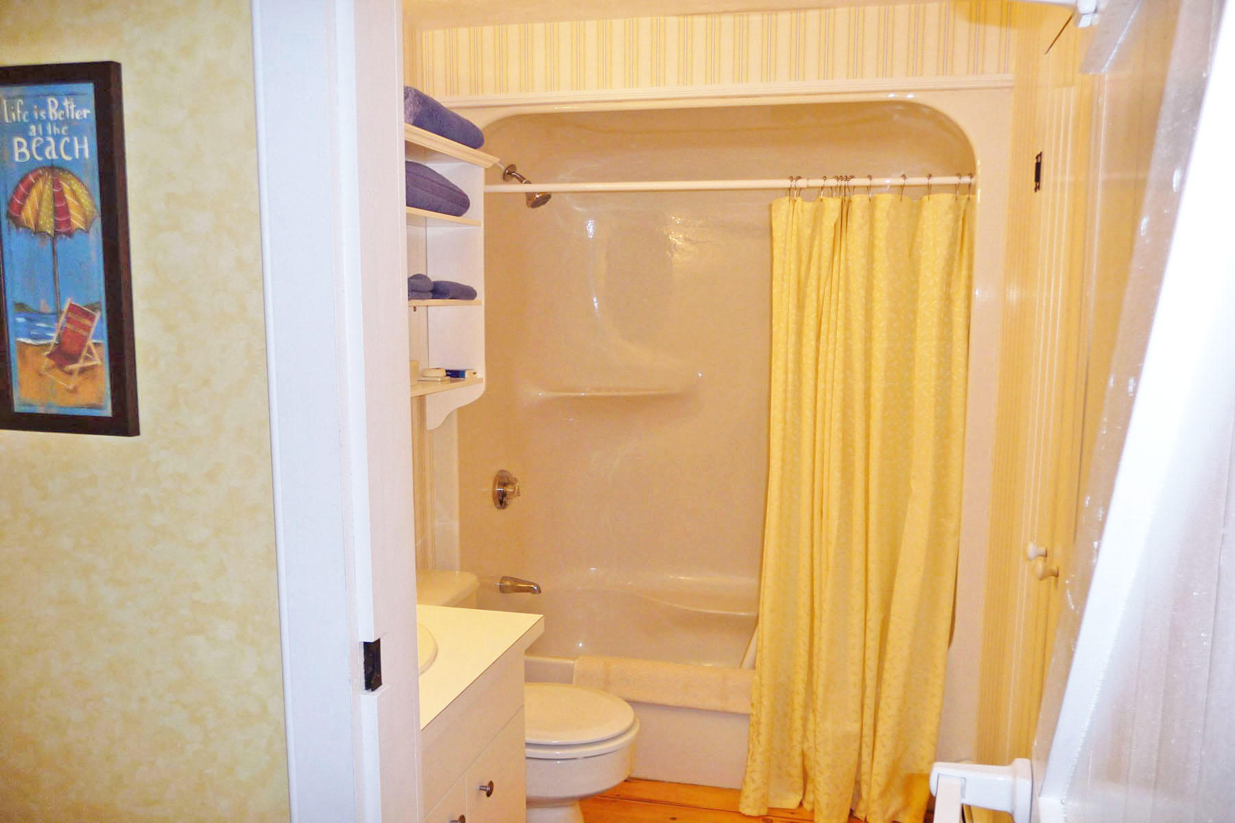 44 Brant Rock Road Mashpee, MA 02649 - Photo 7 of 22 a bathroom with a granite countertop shower and a toilet