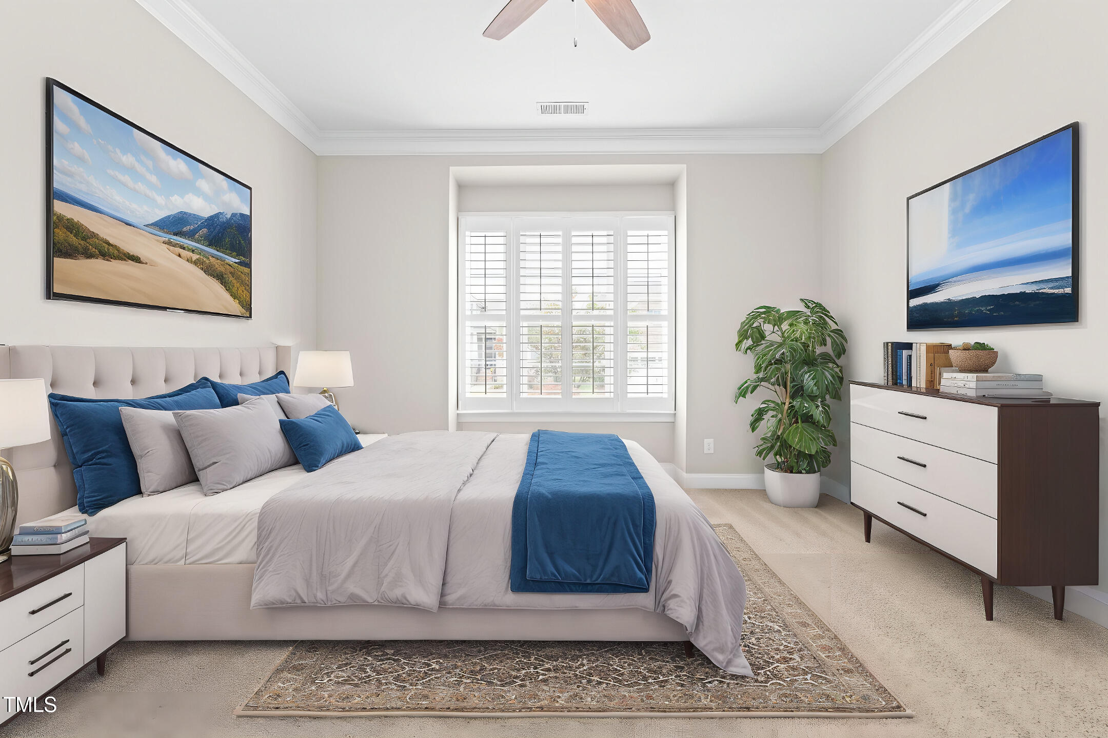 128 Damsire Way Cary, NC 27513 - Photo 30 of 45 a bedroom with a large bed and a dresser