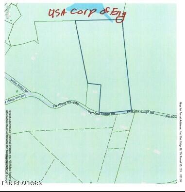 10.70-ac Red Oak Ridge Road Celina, TN 38551 - Photo 38 of 39 Tax Map with USA Corp of Eng.