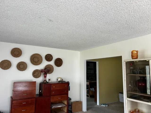 a living room with a bed furniture and a window