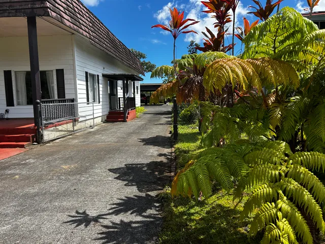 a backyard of a house with lots of green space