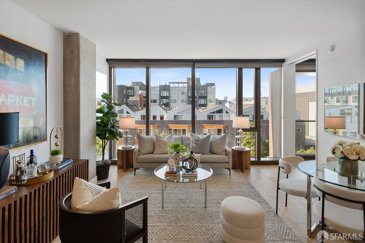 2177 3rd Street, Unit 609 San Francisco, CA 94107 - Photo 1 of 32 a living room with furniture and a large window