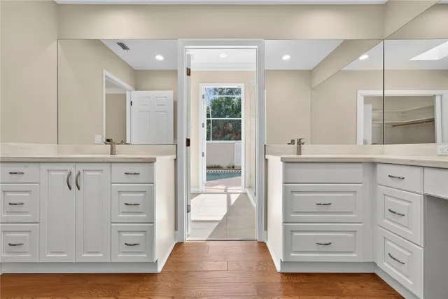 a lake view with a seating space