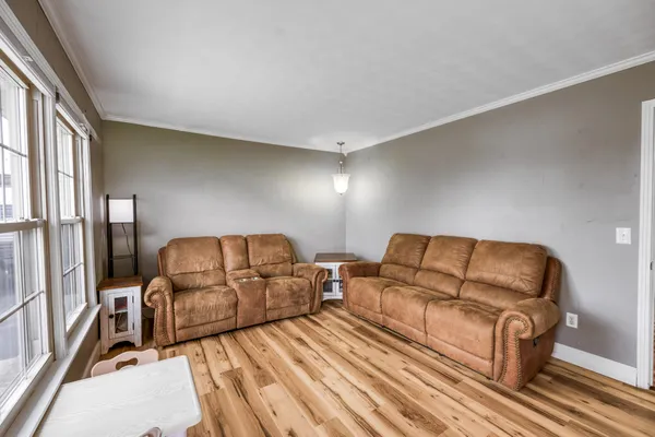 a living room with furniture