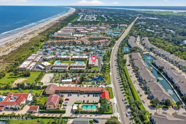 an aerial view of a city