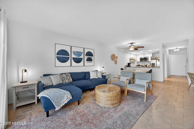 a living room with furniture