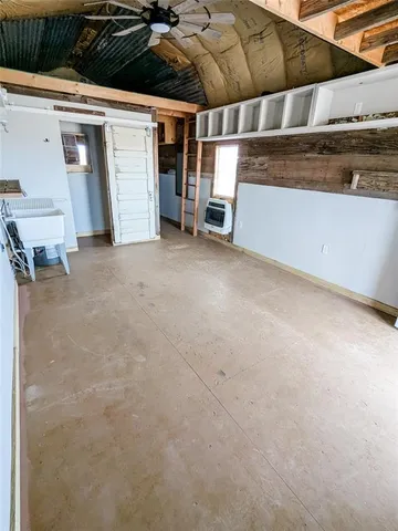 a view of a garage room